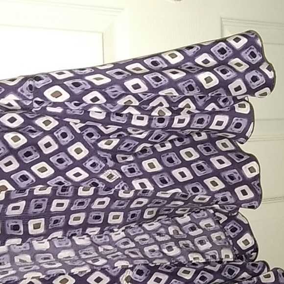 Perry Ellis silk Hobai skirt in plum multi pebble print sz 8 - Picture 5 of 10